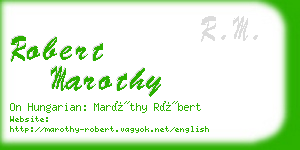 robert marothy business card